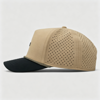 Casquettes de baseball ajustables à visière plate, perforées, avec cordon, style A-Frame, 5 panneaux, personnalisées pour le golf, OEM, marque privée, vente en gros