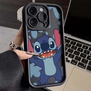Cute Blue Pink Stitch Couple Phone Case For iPhone 11 12 13 14 15 Pro Max X XR XS MAX Silicone Soft Shockproof Cases Cover