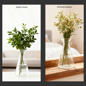 Jarrón Cónico Transparente de Plástico para Decoración del Hogar - Product Image 3