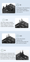 Cargador de Viaje Universal Compatible con Voltaje Mundial, EE. UU., Reino Unido, UE, AU, con 2 Puertos USB, 3 Puertos Tipo C, Adaptador de Enchufe de 8A