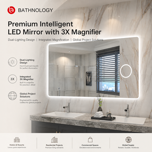 Specchio <span class=keywords><strong>LED</strong></span> Intelligente da Bagno Senza Cornice, Grande, Rettangolare, Retroilluminato, con Tariffe Antidumping, per Produttori - Product Image 3