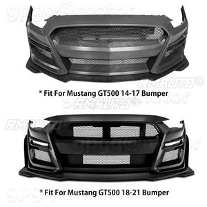 สปอยเลอร์กันชนหน้ารถยนต์ 3 ชิ้น สำหรับ Ford Mustang GT GT500 สไตล์ดัดแปลง W AMMP สีดำเงา สีดำด้าน - Product Image 2