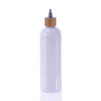 Squeeze Applicator Hair Oil 60 ml 120ml 250ml 500ml clear Frosted Amber Plastic Bottle with Bamboo Twist Top Cap