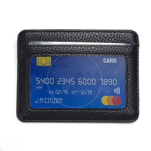 Niedrige Mindestbestellmenge: Luxuriöses, handgefertigtes PU-Leder-Etui mit individuellem Logo für Ausweise, schlankes Kartenetui für Kreditkarten - Product Image 4