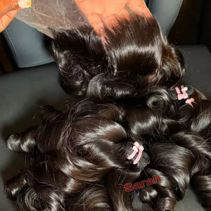 Rohes indisches Haar bündel 40 Zoll vietnam esische birmanische lockige Nagel haut ausgerichtetes jungfräuliches Haar kambodscha nischer Körper wellen verschluss Frontal verkäufer - Product Image 1