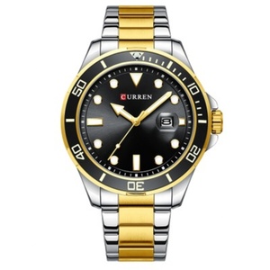 Montres à quartz résistantes à l'eau 3 ATM, bracelet en acier inoxydable, style homme, marque Curren 8388, vente en gros - Product Image 1