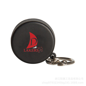 Ice Hockey Puck Keychain Plastic High <b>Rebound</b> Backpack Decor Toy Gift - Product Image 5