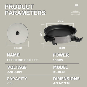 Poêle électrique DSP multifonctionnelle, Hot <span class=keywords><strong>Pot</strong></span> coréen, Barbecue électrique, Gril électrique domestique antiadhésif - Product Image 5