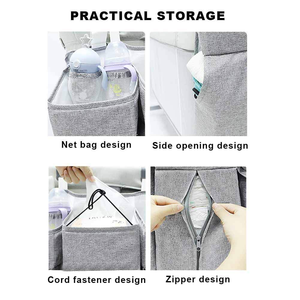 Organizador de Fraldas para Bebê com Múltiplos Bolsos para Pendurar no Berço, Organizador de Fraldas para Berçário, Armazenamento para Berço e Trocador - Product Image 4