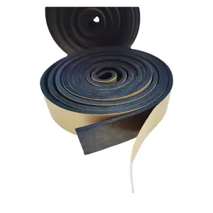Black Self-Adhensive With Glue Back For Sealing Up And Non-slip Materials Customize Shaped PU Rubber Rolls