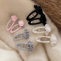 Élégantes pinces à cheveux en forme de petite rose, enveloppées de ruban en tissu, pour femmes, pinces latérales pour franges, pinces BB, accessoires pour cheveux pour soirées dansantes