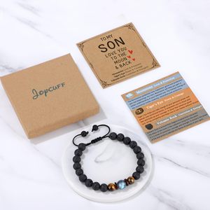 Ideas de Regalos para Adolescentes, Regalo de Graduación para Él, 10, 12, 16, 18 Años, Regalo de Cumpleaños para Su Hijo, Pulsera de Cuentas de Piedra Natural de Hematita - Product Image 4