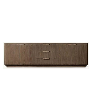 Buffet/Credenza/Meuble de rangement 4 portes et 3 tiroirs en bois de chêne naturel style Mid-Century de qualité supérieure Anchor Home pour salon, personnalisable OEM/ODM - Product Image 2