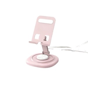 BONERUY 360 Rotating Desktop Phone Stand Universal <b>Tablet</b> <b>Holder</b> Macaron Style Pink Purple Blue White Metal Plastic Foldable - Product Image 5