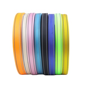 Alta calidad y alta visibilidad 15mm-1 pulgada negro verde azul rojo reflectante tejido Nylon PP correas para cinturones de collar de perro mascota - Product Image 2