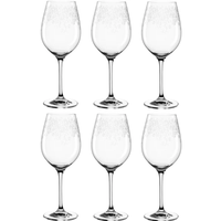 Verres à vin rouge classiques en verre italien gaufré Chateau avec pied moyen, lot de 6, capacité 510 ml, cadeau de mariage par Leonardo