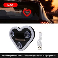 Maidsail Nouvelle lumière LED néon ambiante solaire en forme de cœur pour vitre arrière triangulaire de voiture 0.5W Modèle compatible OLIVER