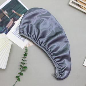 Toalla de pelo de seda de microfibra satinada al por mayor, turbante de pelo de salón de secado rápido, gorro de pelo de secado envuelto para adultos, Color terciopelo Coral - Product Image 3