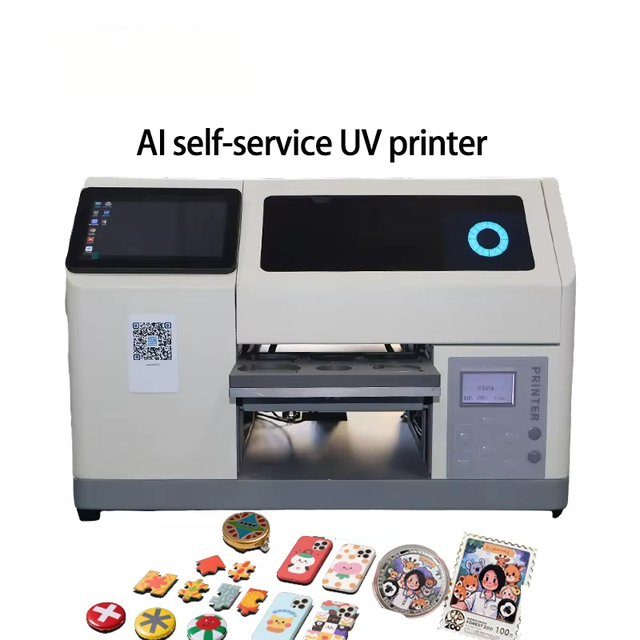 New Smart AI A5 Flatbed UV Ink Printer Full-Automatic Touch Screen Small Business Use 1 Year Warranty