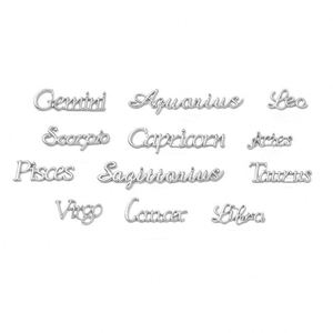 Juego de 12 Piezas de Adornos de Uñas 3D con Pedrería Dorada, Plateada y Rosa con Letras del Horóscopo, Accesorios Metálicos para Decoración de Uñas - Product Image 5