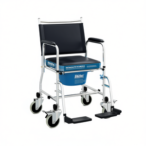 Chaise de douche roulante Indos, capacité 250 kg, avec roulettes, équipement de sécurité pour salle de bain - Product Image 1