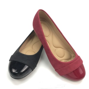 Zapatos planos antideslizantes de piel sintética para mujer, calzado profesional, negro - Product Image 1