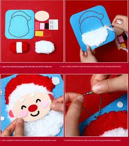 Écologique Non-tissé Père Noël Filetage Dessin Cadeau <span class=keywords><strong>De</strong></span> Noël pour Enfants À La Main BRICOLAGE Matériel Jouets Petits Cadeaux - Product Image 6