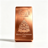 Cadeau de Noël Barre de cuivre de 1 kg 99,9% pure gravée au laser finition brossée
