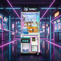 Machine à griffes en métal Galaxy Party Deluxe, nouveau style, pour peluches et cadeaux, avec accepteur de billets, machine de jeu à monnayeur, version anglaise