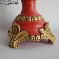 Bougeoir en résine vintage classique rouge et or antique décoration de la maison pour cheminée de table de salon en plastique durable