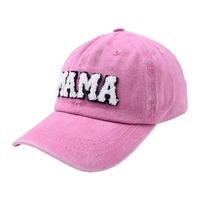 Topi Baseball Mama Mini Chenille Letter Parent Child Matching, Katun Dicuci, Gaya Vintage, Bordir Custom, Topi Ibu & Anak