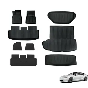 Tapis de voiture 3D TPE tout temps, <span class=keywords><strong>prix</strong></span> d'usine, matériau sain TPR/XPE, revêtements de sol de voiture en caoutchouc inodore, tapis de voiture 3D pour Tesla - Product Image 2