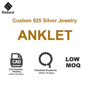 ओम गंध 925 स्टर्लिंग चांदी के एले मोइससानाइट जिरकोनिया लैब डायमंड जेम्स्टोन मोती फीट चेन कस्टम गहने फैक्टरी - Product Image 1