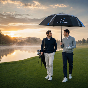 high-quality durable double layer golf <b>umbrella</b> strong <b>windproof</b> waterproof air vented fiberglass frame large rain <b>umbrella</b> - Product Image 5