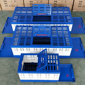 Vendita calda grande cassa di plastica pieghevole per il trasporto di pollo direttamente dalla fabbrica modello solido chiusura a bottone per l'applicazione degli uccelli - Product Image 6