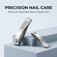 Ensemble de coupe-ongles en acier inoxydable mat, 2 tailles, coupe-ongles pour doigts et orteils, outil de manucure, ongles épais, durable, vente en gros, logo personnalisé