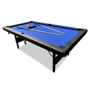 Mesa de Billar Plegable <span class=keywords><strong>TopSports</strong></span> de 6 pies/7 pies/8 pies con Bolsillos de Cuero, Cojín de Goma, Mesa de Billar Portátil con Marco Metálico Plegable - Product Image 3