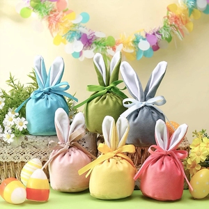 Bolsas <span class=keywords><strong>de</strong></span> regalo <span class=keywords><strong>de</strong></span> conejito <span class=keywords><strong>de</strong></span> <span class=keywords><strong>Pascua</strong></span> personalizadas, bolsas con cordón <span class=keywords><strong>de</strong></span> terciopelo con Orejas <span class=keywords><strong>de</strong></span> <span class=keywords><strong>conejo</strong></span> para almacenamiento <span class=keywords><strong>de</strong></span> dulces <span class=keywords><strong>de</strong></span> caza <span class=keywords><strong>de</strong></span> huevos, 5,3x6 pulgadas - Product Image 3