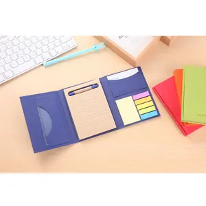 ECO amigable personalizado Sticky memo pad y colorido con marcador pluma Impresión de logotipo para artículos promocionales