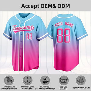 เสื้อซอฟต์บอลสำหรับผู้ใหญ่เสื้อเจอร์ซีย์ผ้าตาข่ายโพลีเอสเตอร์พิมพ์ลายสำหรับผู้ใหญ่เสื้อเจอร์ซีย์แบบติดกระดุมเสื้อกีฬาเบสบอลสำหรับเด็ก - Product Image 2