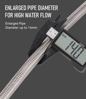 Tuyau flexible tressé en acier inoxydable 304 F1/2 x M1/2, raccord d'alimentation moderne pour robinet de cuisine et salle de bain, extension en laiton avec écrou mâle