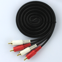 Câble audio stéréo en PVC plaqué or 24K 2RCA mâle à 2 RCA mâle pour TV lecteur DVD amplificateur CD platine système de haut-parleurs