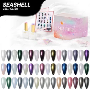 JTING Newest Design Dream Seashell gel collection 24colors set box mermaid gel colors Free design unique gel nail polish brand