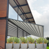 Dachsystem Markise PVC Schwimmbad Terrasse Outdoor Motorisierte Sonnenschutzmarkisen Einziehbare Metall-Pergola
