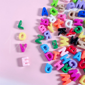 대형 구멍 영어 알파벳 아크릴 비즈 DIY 수공예 팔찌 휴대폰 비즈 팔찌용 - Product Image 3