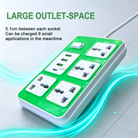Stop Kontak Universal Grosir 4 Soket AC 3 USB 1 Type-C Dapat Dipasang di Dinding Soket Ekstensi Multi Colokan untuk Rumah Kantor Perjalanan
