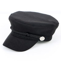 Gorra de pintor ajustable de algodón 100% para invierno, estilo japonés/coreano, boina octogonal, sombrero de ala ancha estilo marinero de copa plana