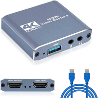 Carte de capture TV-link 4K pour Nintendo Switch, Xbox, PS4/PS5, PC/OBS Streaming USB3.0 en alliage d'aluminium et acier inoxydable