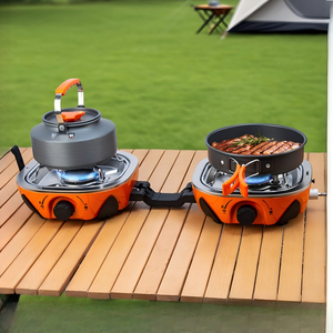 <span class=keywords><strong>Barbecue</strong></span> à <span class=keywords><strong>gaz</strong></span> portable multifonctionnel léger à 2 brûleurs pour l'extérieur, construction métallique, coupe-vent, <span class=keywords><strong>propane</strong></span>, <span class=keywords><strong>butane</strong></span> - Product Image 4