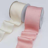Ruban en satin double face de 6 cm, finition mate, bords thermocollés, matériau pour la fabrication de nœuds faits main, 18 couleurs disponibles